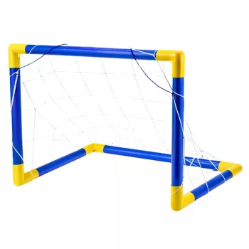 LEAN TOYS Sportinis rinkinys futbolui, vartai, kamuolys, pompa 62x40 cm
