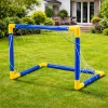 LEAN TOYS Sportinis rinkinys futbolui, vartai, kamuolys, pompa 62x40 cm