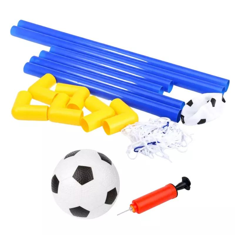 LEAN TOYS Sportinis rinkinys futbolui, vartai, kamuolys, pompa 62x40 cm