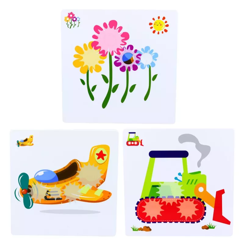 LEAN TOYS Creative Geometric Puzzle Mosaic Gears Puzzle 25 vnt.