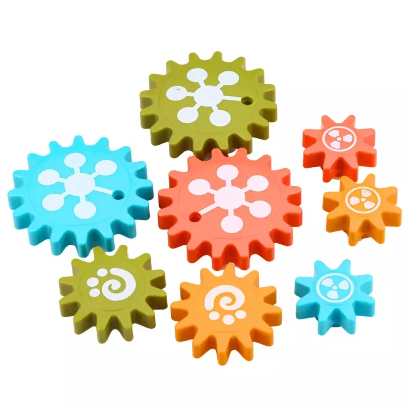LEAN TOYS Creative Geometric Puzzle Mosaic Gears Puzzle 25 vnt.