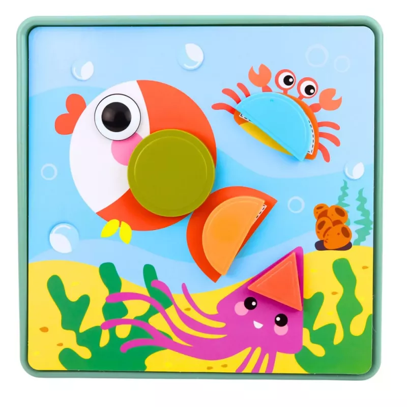 LEAN TOYS Kūrybinis geometrinis mozaikinis dėlionė, edukacinis, 35 vnt.