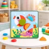 LEAN TOYS Kūrybinis geometrinis mozaikinis dėlionė, edukacinis, 35 vnt.