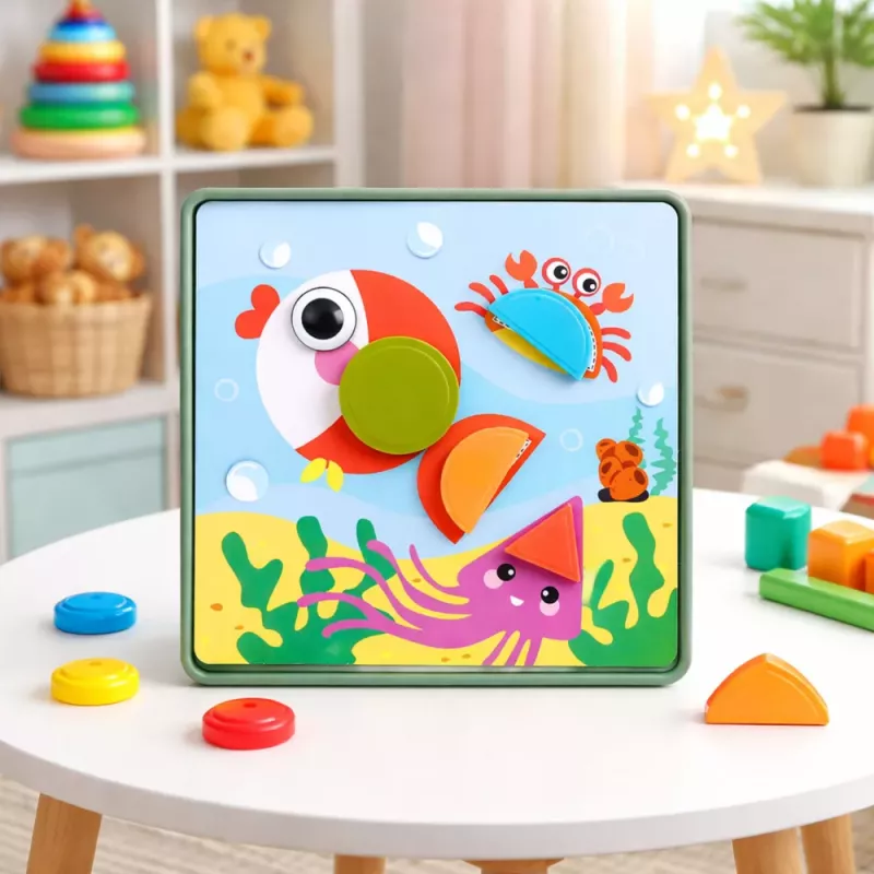 LEAN TOYS Kūrybinis geometrinis mozaikinis dėlionė, edukacinis, 35 vnt.
