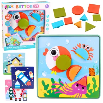 LEAN TOYS Kūrybinis geometrinis mozaikinis dėlionė, edukacinis, 35 vnt.