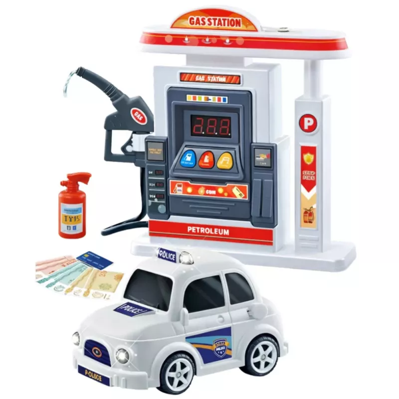 LEAN TOYS Interaktyvus policijos automobilis su degaline, šviesomis, garsais ir dūmais
