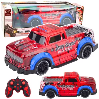 LEAN TOYS nuotoliniu valdymu automobilis RC visureigis „Spider“ su raudonais žibintais