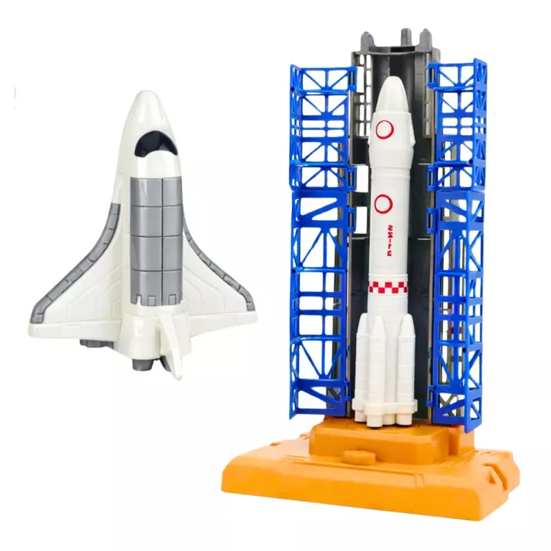 LEAN TOYS Kosminė stotis Raketa Šaudykla Palydovai Kosmonautai Šviesos