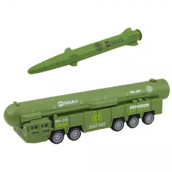 LEAN TOYS Karinis rinkinys Sunkvežimis Naikintuvai su motorizuotu raketų paleidikliu