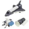 LEAN TOYS Kosmoso rinkinys Raketa Šaudyklė Palydovas Transporto priemonė