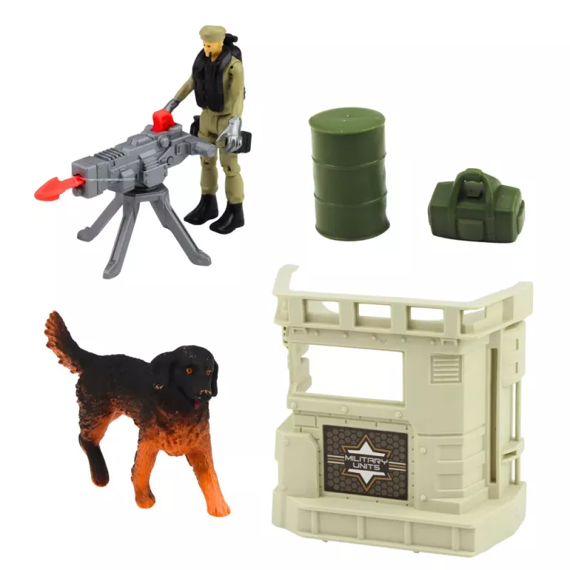 LEAN TOYS Karinis rinkinys: armijos sraigtasparnis, tankas, oro pagalvės laivas, kareivis, bazė