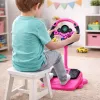 LEAN TOYS Interaktyvus vairas su stovu ir pedalais, šviesos, garsai, rožinė