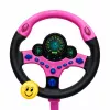 LEAN TOYS Interaktyvus vairas su stovu ir pedalais, šviesos, garsai, rožinė