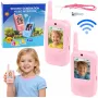 LEAN TOYS Walkie Talkies Vaikams su Vaizdo Pokalbiais ir Įrašymo Kamera, Rožinė