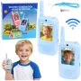 LEAN TOYS Walkie Talkies vaikams su vaizdo įrašymu ir kamera, mėlyni