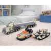 LEAN TOYS Karinis rinkinys: armijos sunkvežimis, tankas, sraigtasparnis ir kareivis