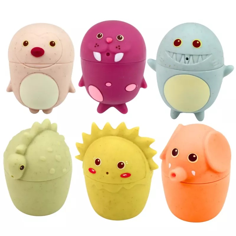 LEAN TOYS Educational Bath Toys Sensory Rubber Figures Pastel 6 vnt.
