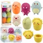 LEAN TOYS Educational Bath Toys Sensory Rubber Figures Pastel 6 vnt.