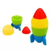 LEAN TOYS Guminių kaladėlių rinkinys „Bokštas Raketa Kosmonautas“ spalvingas, 11 vnt.