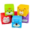 LEAN TOYS Minkštų guminių kaladėlių rinkinys, edukaciniai, gyvūnėliai, spalvingi, 6 vnt.
