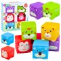 LEAN TOYS Minkštų guminių kaladėlių rinkinys, edukaciniai, gyvūnėliai, spalvingi, 6 vnt.