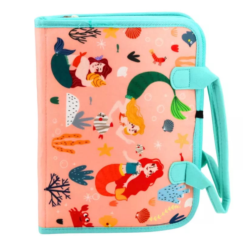 LEAN TOYS Felt Educational Manipulative Sensory Book Mermaid Suitcase