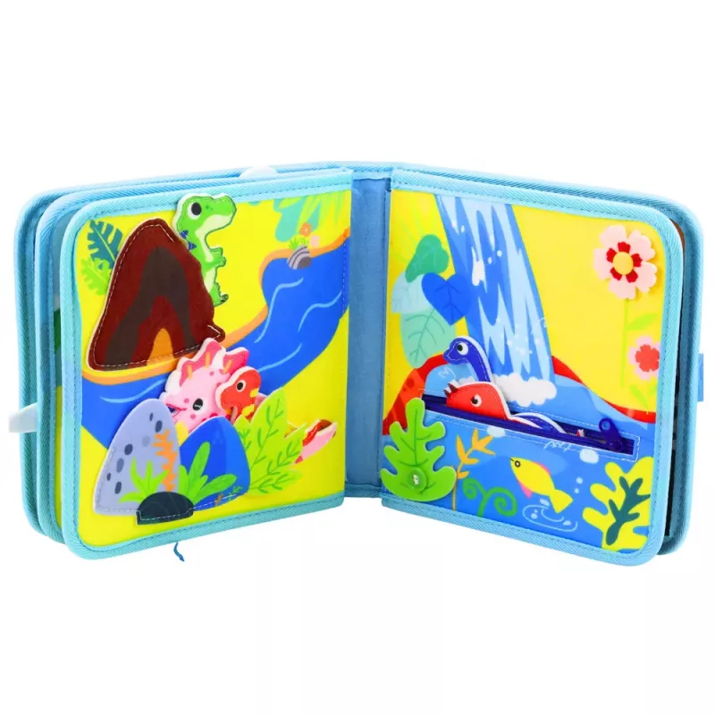 LEAN TOYS 3D Felt Sensory Educational Book Dinosaurs