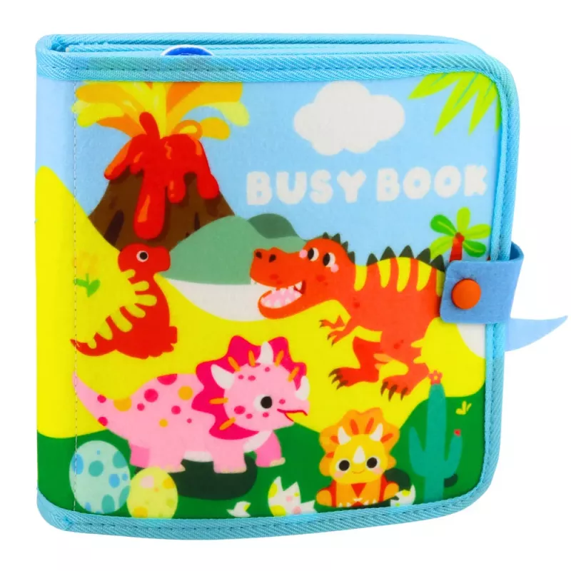 LEAN TOYS 3D Felt Sensory Educational Book Dinosaurs