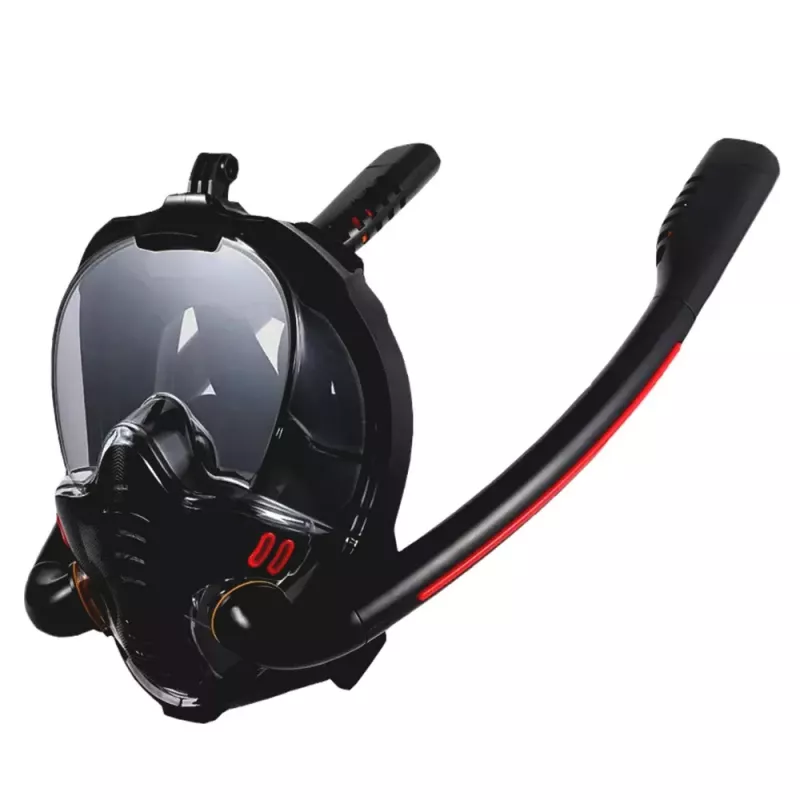 LEAN TOYS Full Face AntiFog DryTop Snorkeling Diving Mask Black L/XL