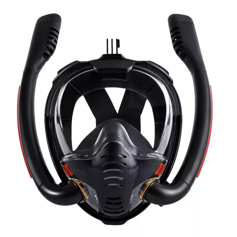 LEAN TOYS Full Face AntiFog DryTop Snorkeling Diving Mask Black L/XL