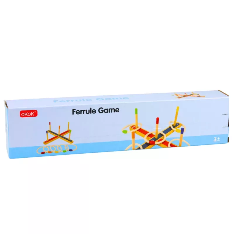 LEAN TOYS Medinis žiedų mėtymo įgūdžių žaidimas šeimai su taškais