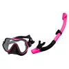 LEAN TOYS Snorkeling Set Fins Glasses Snorkel Black and Pink S/M