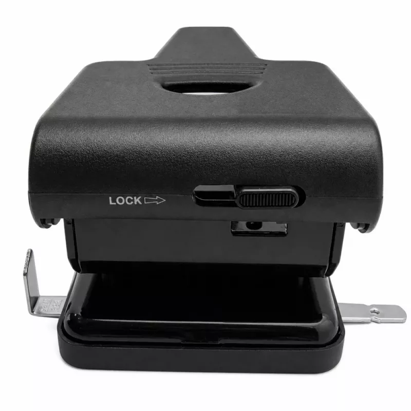 LEAN Manual Double Metal Office Punch 65 Sheets Black