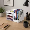 LEAN TOYS Medinis stalinis organizatorius segtuvams ir dokumentams A4 baltas