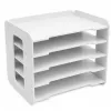 LEAN TOYS Office Organizer for Desk Wooden Shelves for A4 Documents White
