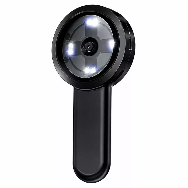 LEAN TOYS Nešiojamas rankinis skaitmeninis mikroskopas HD 100x kamera IPS ekranas 8 LED