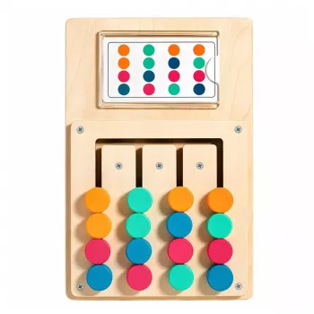 LEAN TOYS Medinis logikos žaidimas Spalvų derinimo dėlionės kortelės su raštais 12vnt