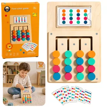 LEAN TOYS Medinis logikos žaidimas Spalvų derinimo dėlionės kortelės su raštais 12vnt