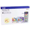 LEAN TOYS Muzikinis edukacinis šokių kilimėlis su interaktyviu pianinu Kosmosas 120 x 48 cm
