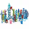 LEAN TOYS Magnetinių blokelių rinkinys su kamuoliukų trasa ir malūno ratu, 118 dalių