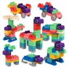 LEAN TOYS Minkšti sensoriniai silikoniniai konstravimo blokeliai spalvoti 80 vnt.