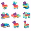 LEAN TOYS Minkšti sensoriniai konstravimo blokeliai maišelyje vaikams, spalvoti, 30 vnt.
