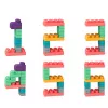 LEAN TOYS Minkšti sensoriniai konstravimo blokeliai maišelyje vaikams, spalvoti, 30 vnt.