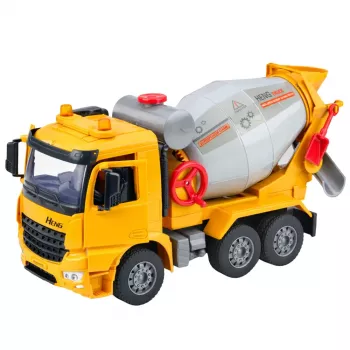 LEAN TOYS Statybinis sunkvežimis Betono maišyklė Sukamasis būgnas Šviesos Garsai