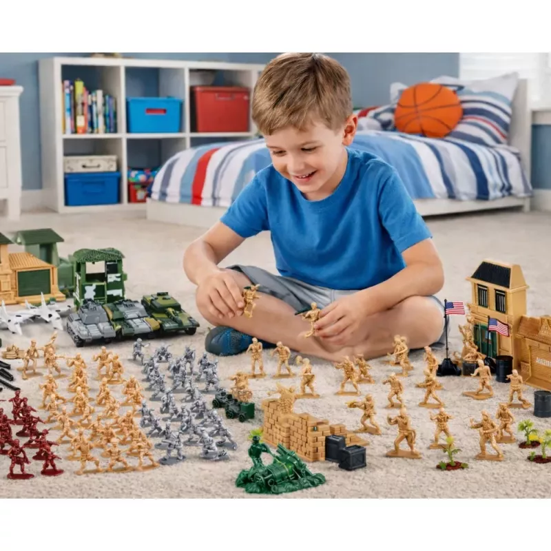 LEAN TOYS Military Base Figures Soldiers Vehicles Large Military Set 300 pcs.
