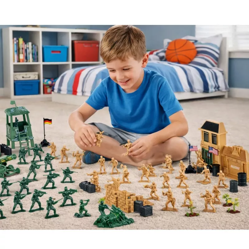 LEAN TOYS Military Base Figures Soldiers Vehicles Large Military Set 400 pcs