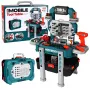 LEAN TOYS DIY rinkinys 2-in-1 Įrankių stalas Lagaminas Dirbtuvės Atsuktuvas 78 vnt.