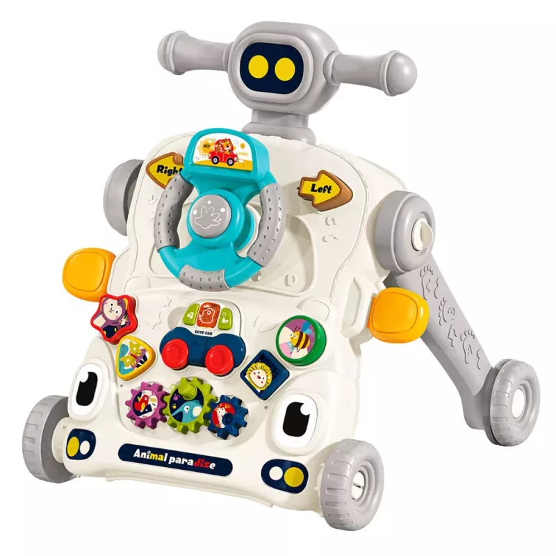 LEAN TOYS Interaktyvus edukacinis 5-in-1 dviratis, stumtuvas, stalas, paspirtukas pilkas