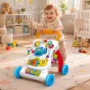 LEAN TOYS Stūmiamas vaikštynė su edukaciniu muzikiniu skydeliu 3v1 Garsai