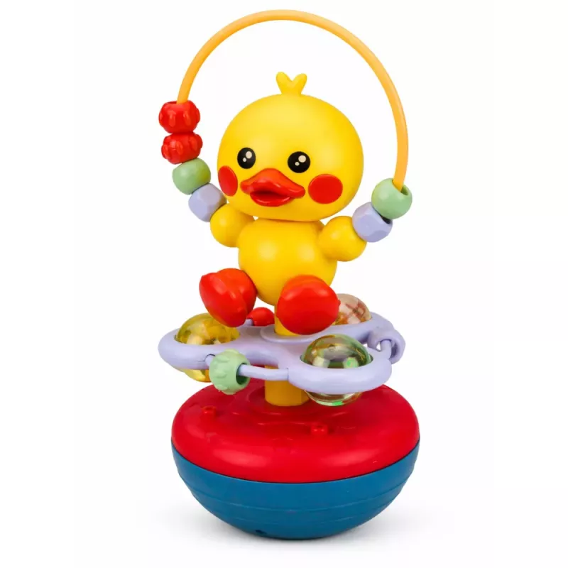 LEAN TOYS Wanka Stovintis Antis Mokomasis Interaktyvus Garsinis Barškutis Geltonas